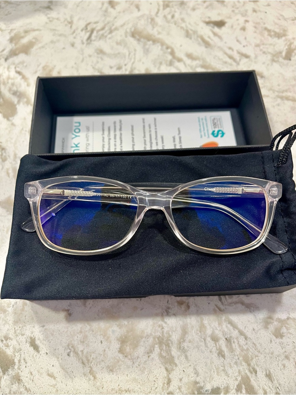Swannies Crystal (Diamond) Blue Light Glasses from the Swanwick Focus Collection